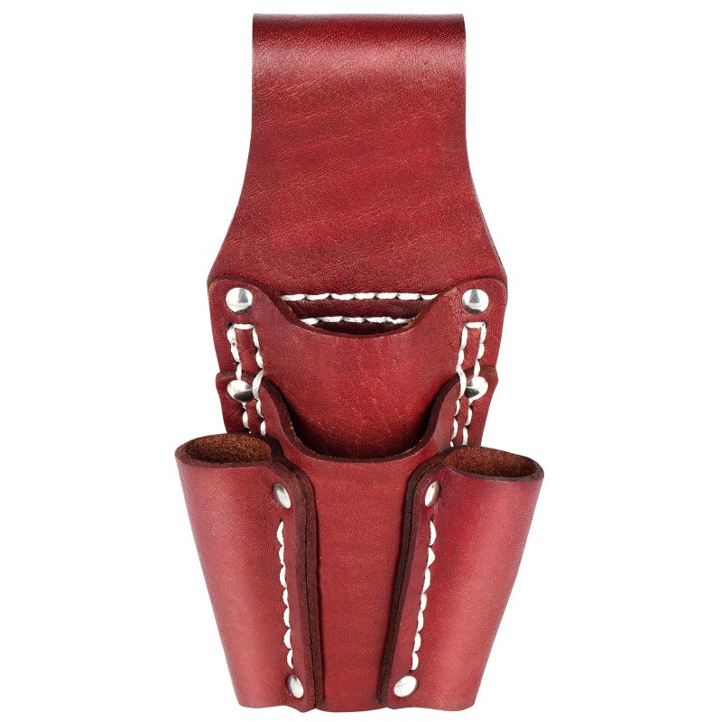 NKTM Leather Tool Pouch, Leather Electrician Tool Pouch with 4 Pockets, Heavy Duty and Durable, for Any Electrician/Welders, Carpenters, Car Repairers, Brown - Image 1